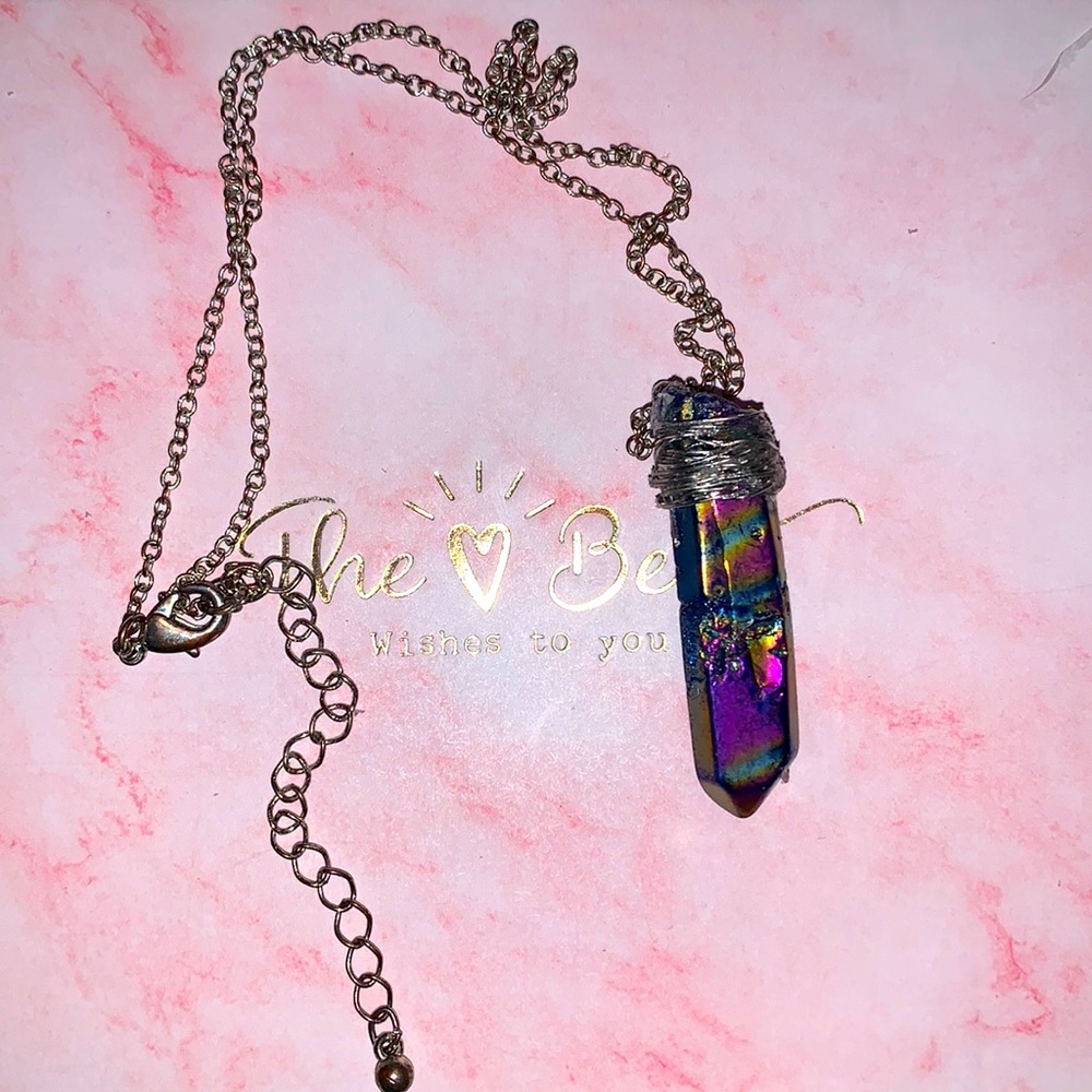 Handmade bismuth necklace